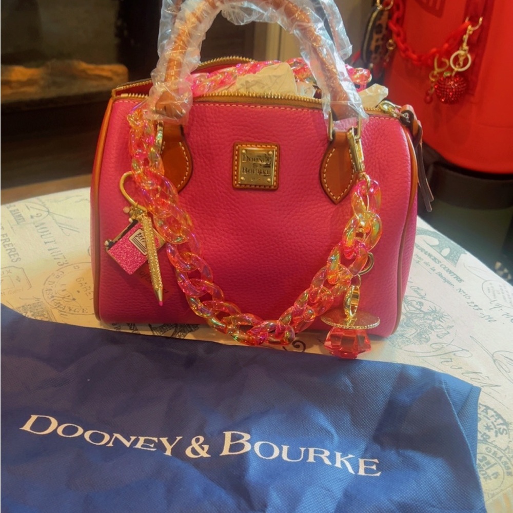 Dooney & Bourke Pink Satchel with Gold Accents